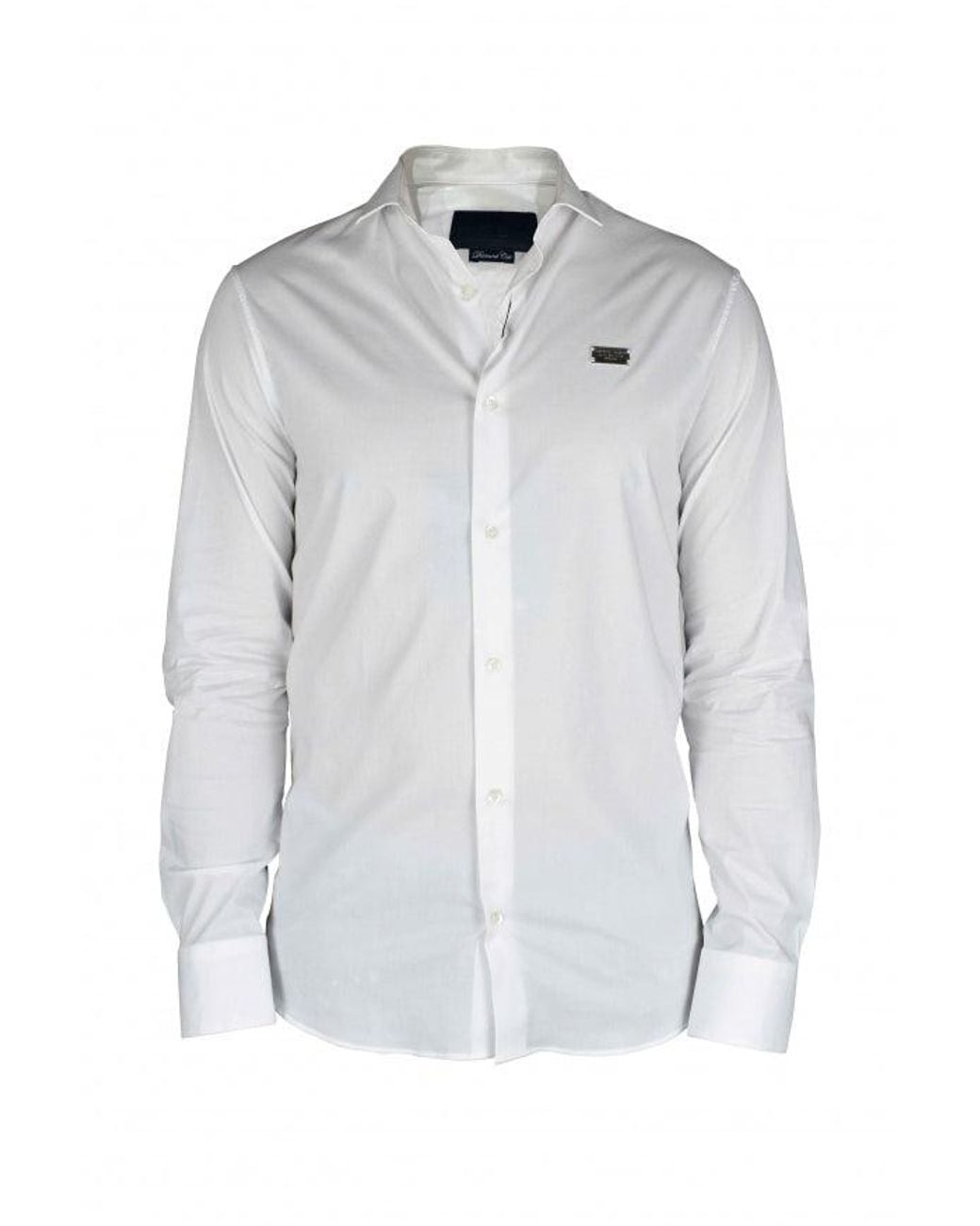 Philipp Plein White Diamond Cut Ls Iconic Shirt for men