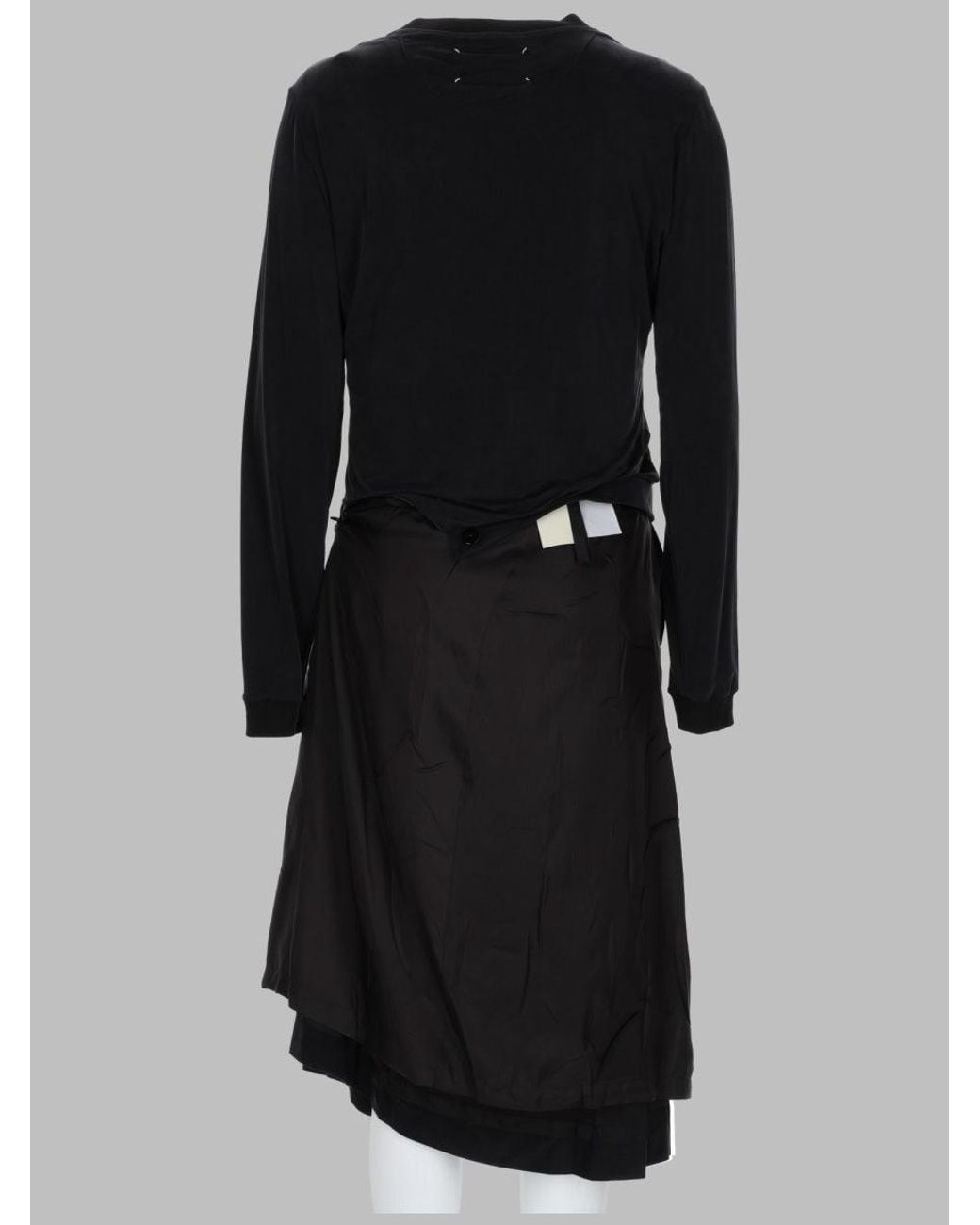 Maison Margiela Black Abito Midi Con Drappeggio