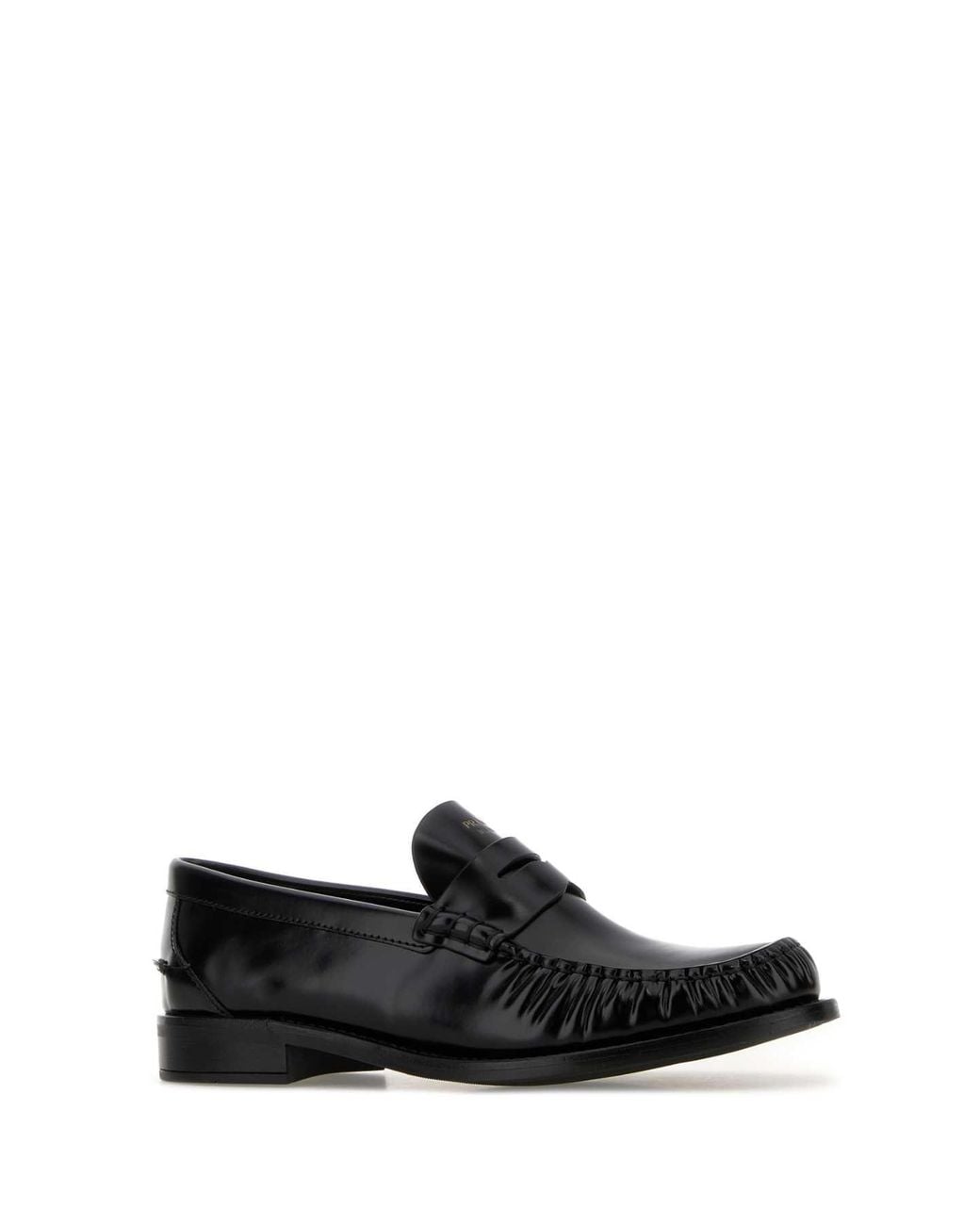 Prada Black Dark Leather Loafers