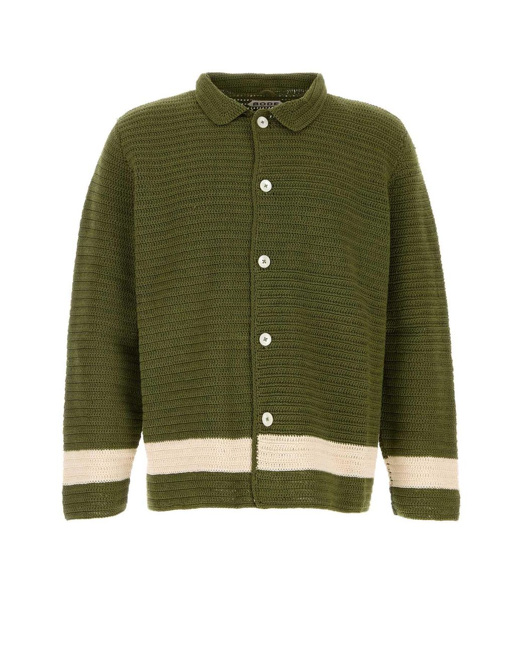 Bode Green Crochet Marsh Shirt for men