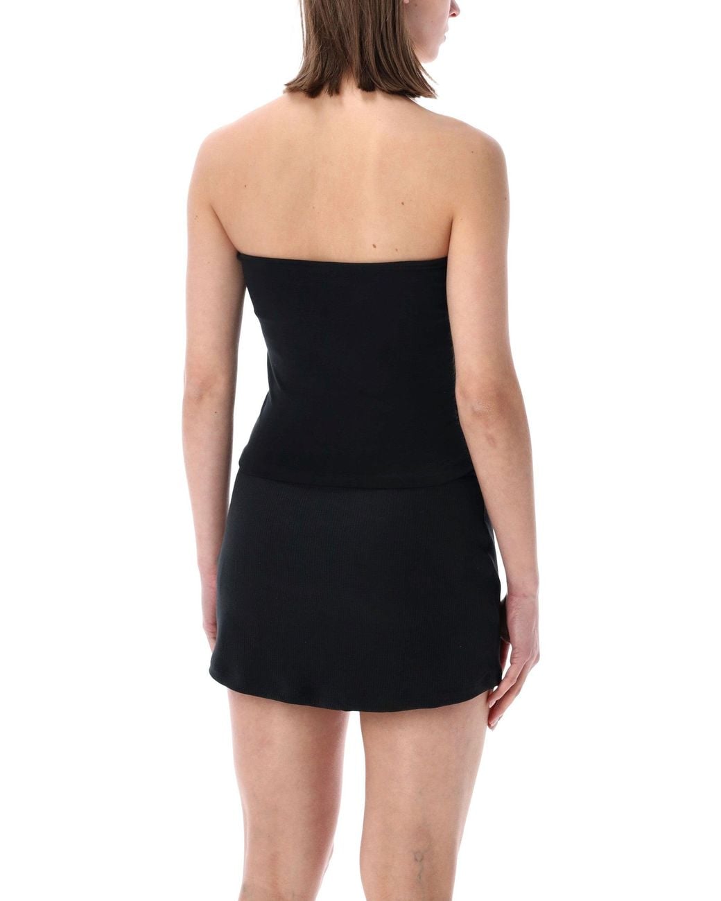 Nike Black Fitted Bandeau Top With Logo