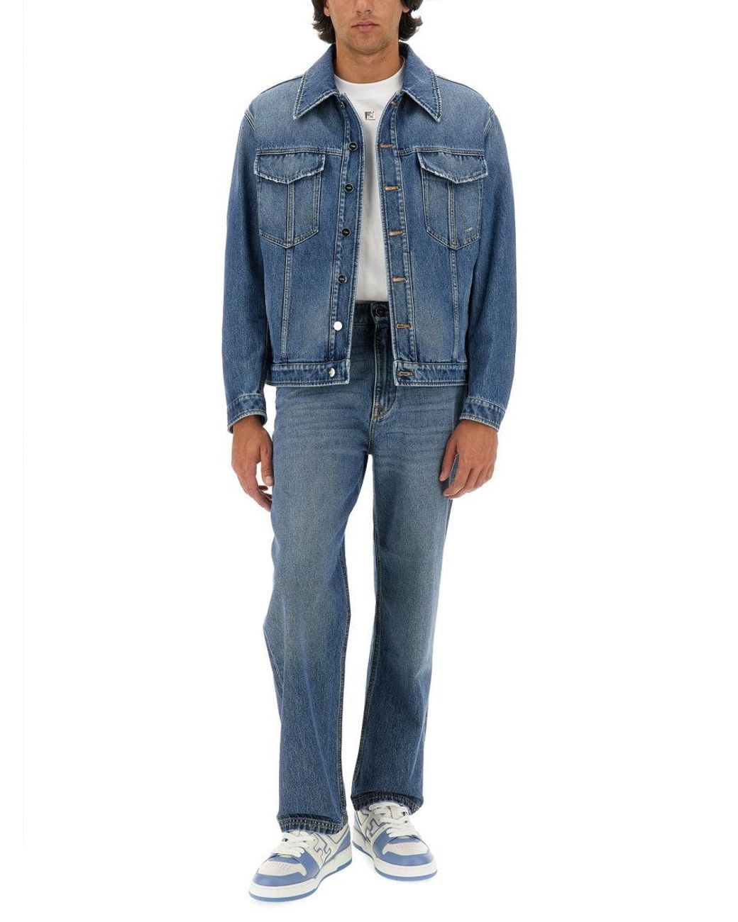 Fendi Blue Denim Jacket for men
