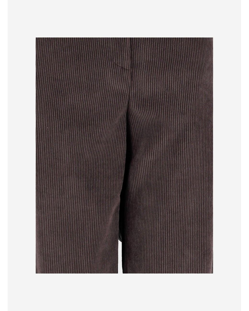 F.it Brown Trousers Corduroy Polyester
