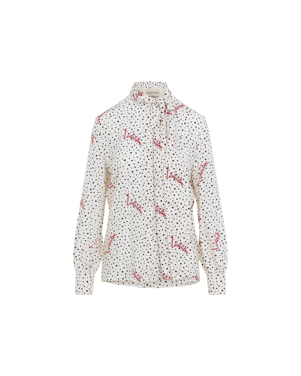 Valentino White 100% Silk Drape Button-Up Shirt