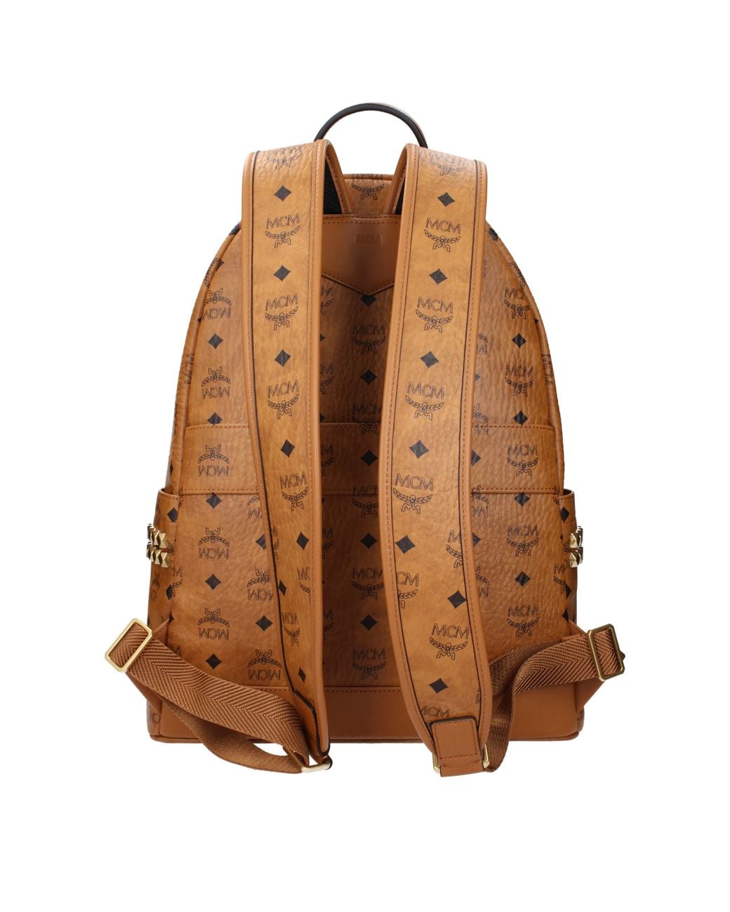 MCM Brown Backpacks And Marshmallows Stark Side Studs Cloth/Cognac