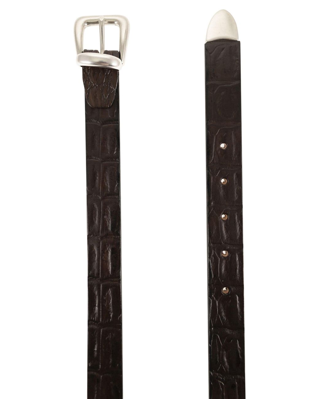 Alberto Luti Multicolor Crocodile Effect Leather Belt