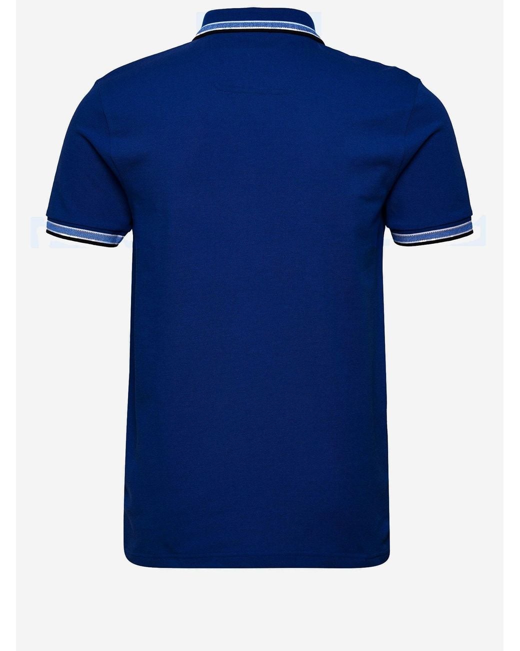 Boss Blue Cotton Piqué Polo Shirt With Logo for men