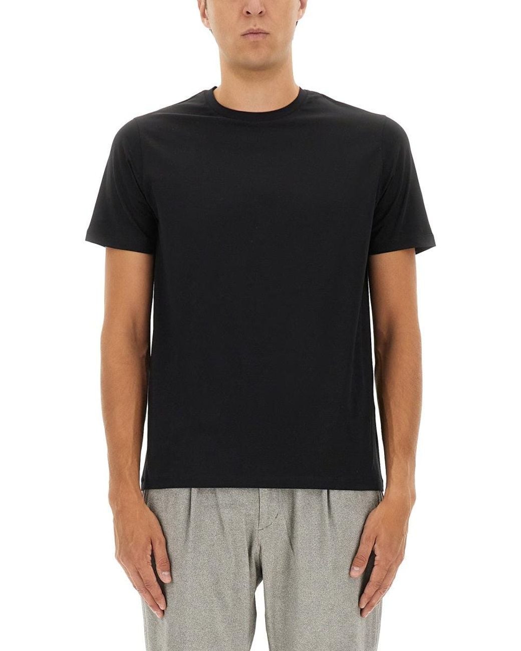 Herno Black Cotton T-Shirt for men