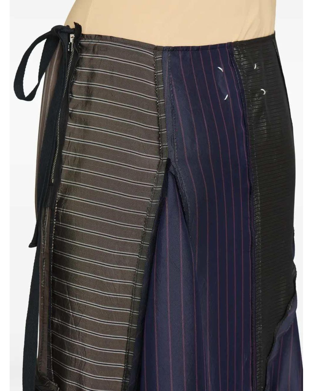 Maison Margiela Maxi-Rok Met Patchwork in het Blue