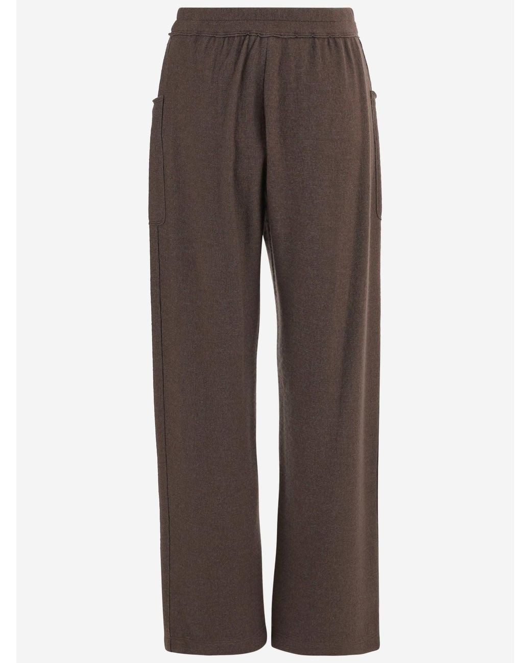 Giorgio Armani Brown Stretch Silk And Cashmere Pants