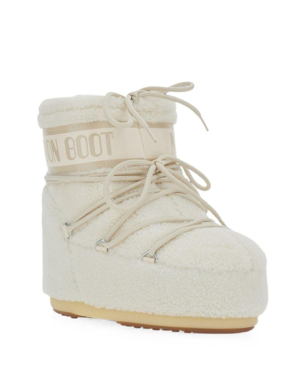 Moon Boot White Icon Low Fleece Snow Boots