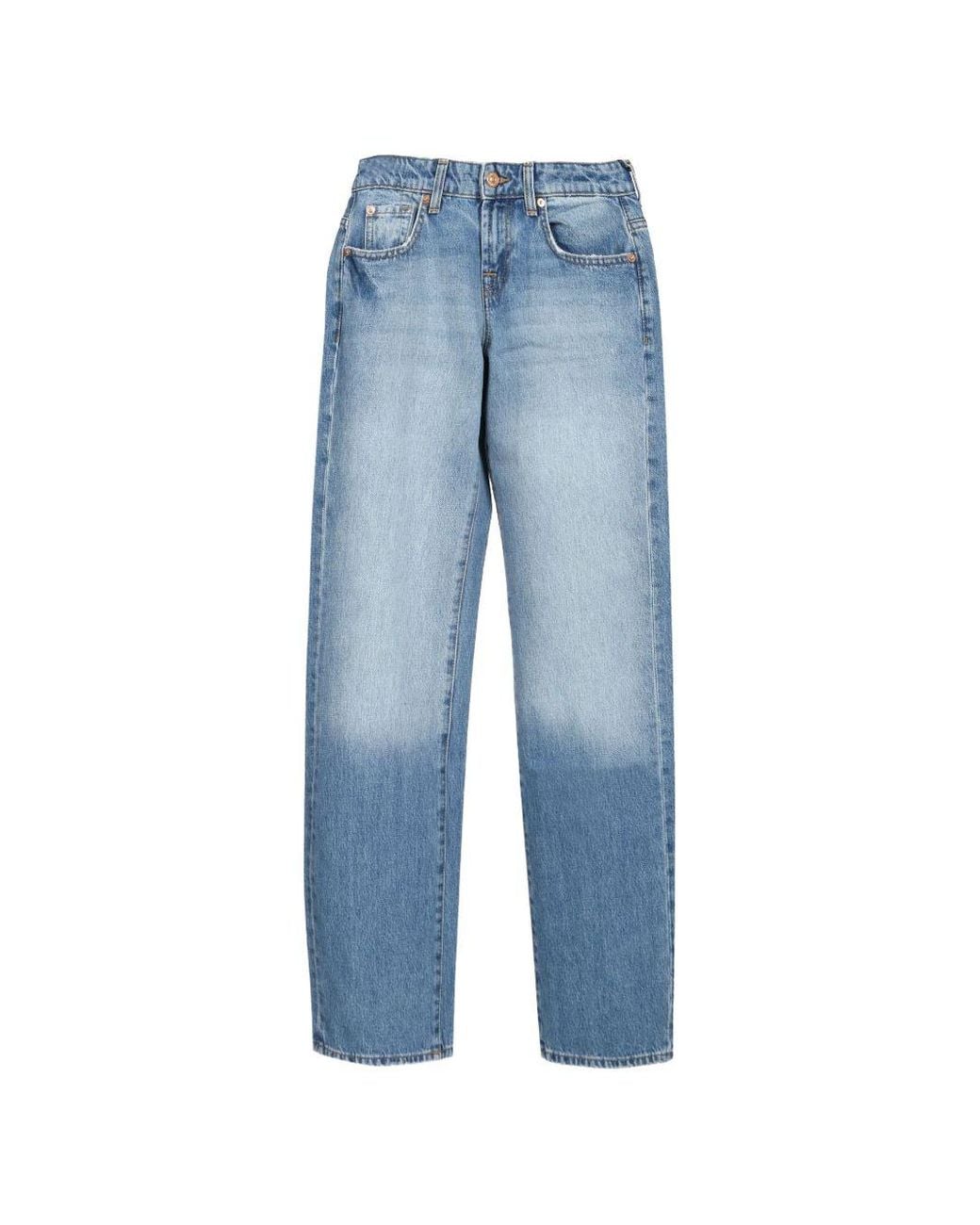 Seven7 Blue Low Straight Denim Jeans