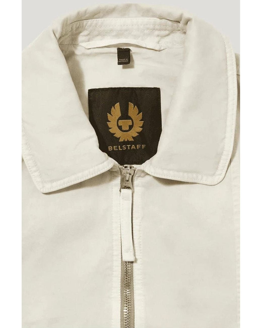 Belstaff White Nylon Zip-Up Bomber Jacket