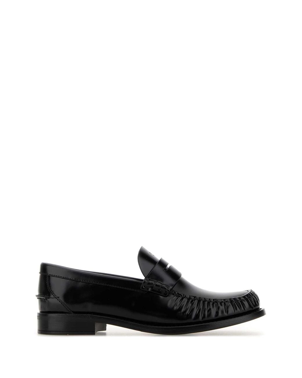 Prada Black Dark Leather Loafers