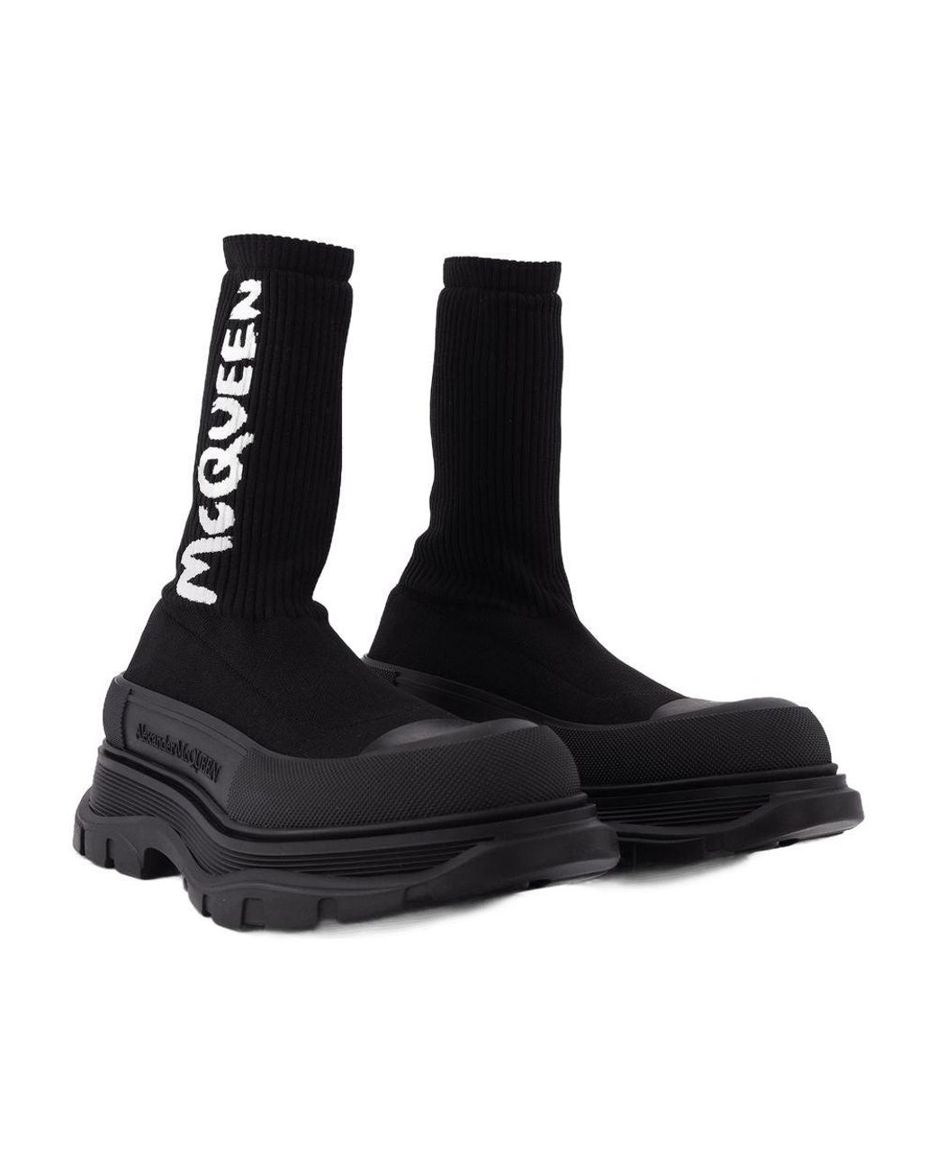 McQueen Black Sock Boots