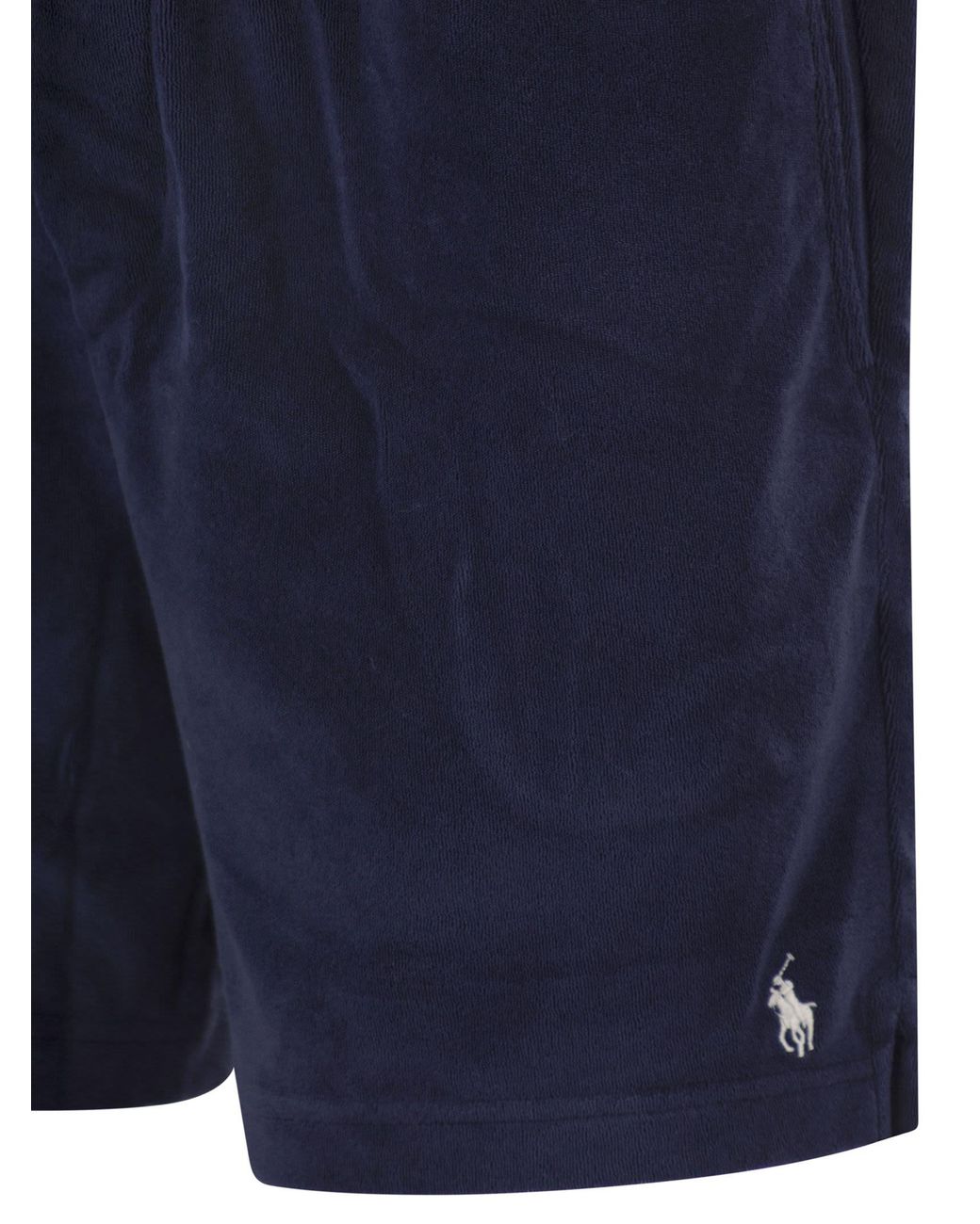 Polo Ralph Lauren Blue Cotton Terry Shorts With Drawstring Waist for men