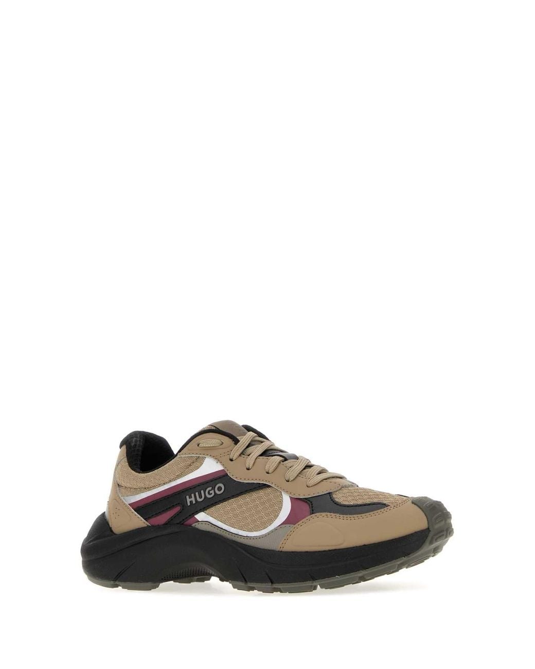 HUGO Brown Canvas And Leather Sneaker for men