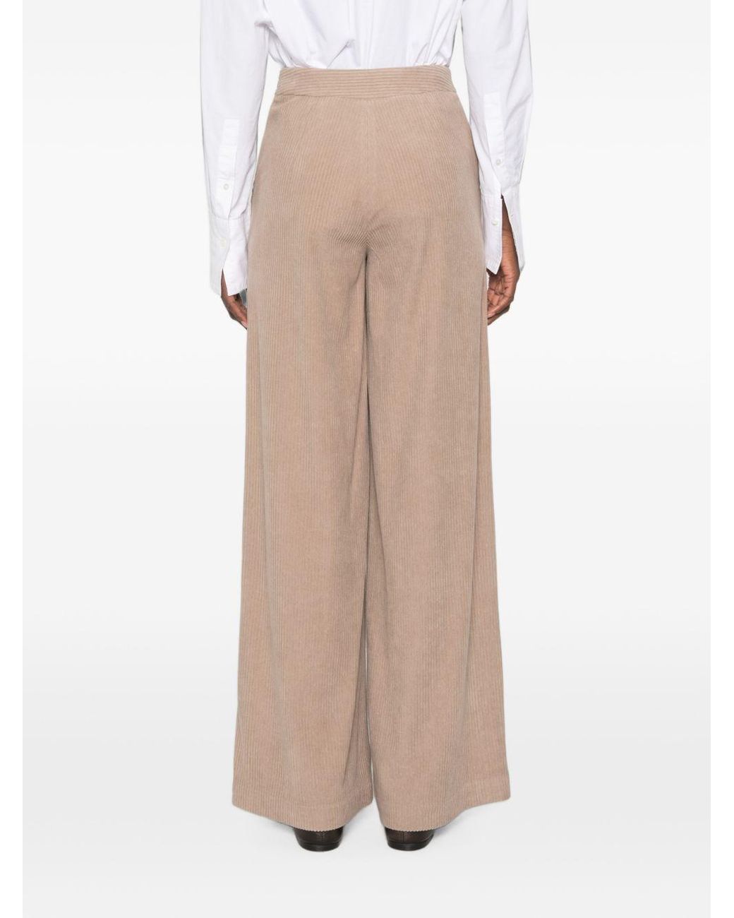 Bye Natural Corduroy Floral Embroidered Trousers