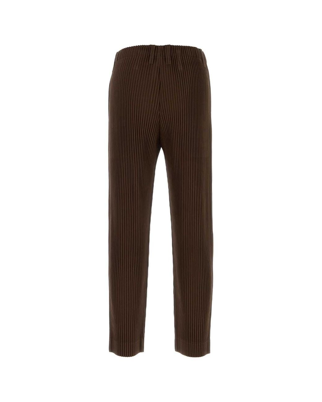 Homme Plissé Issey Miyake Brown Homme Plissé Pleated Polyester Pant for men