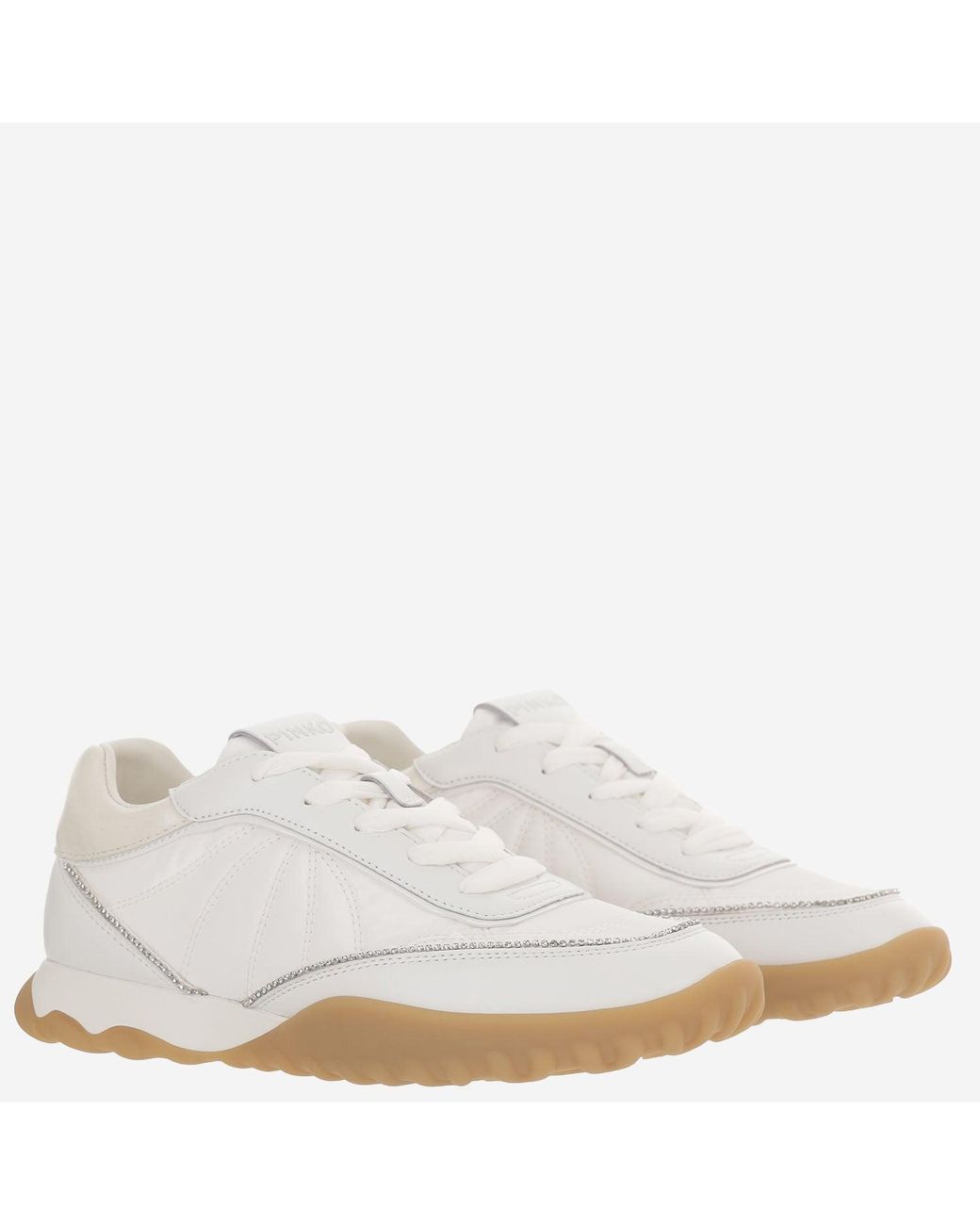 Pinko White Sneakers Gea Leather-Blend Upper: Calfskin Trainers