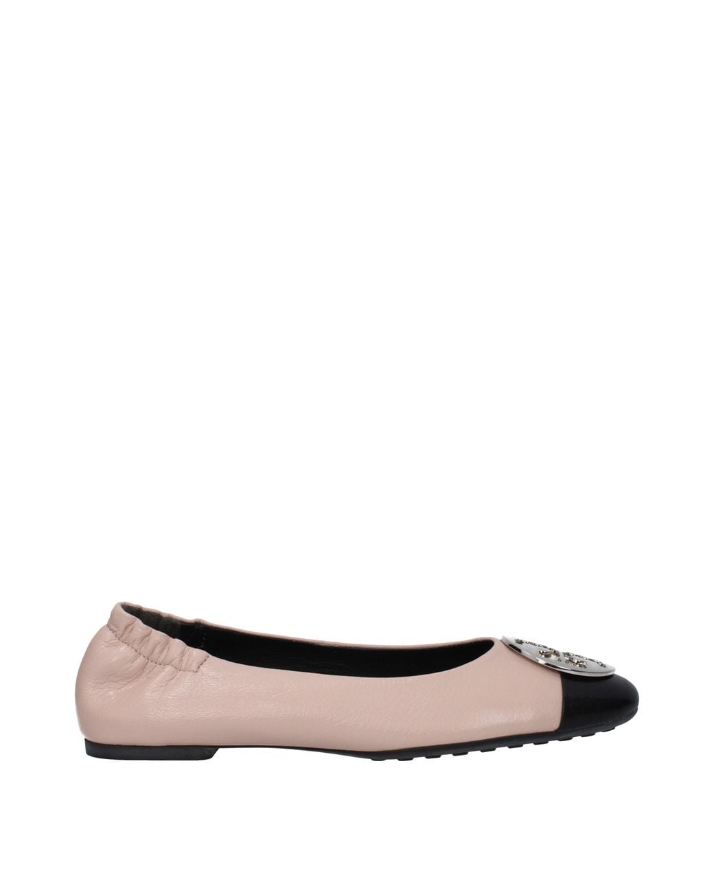 Tory Burch Brown Ballerine Claire Donna Pelle Rosa/Nero