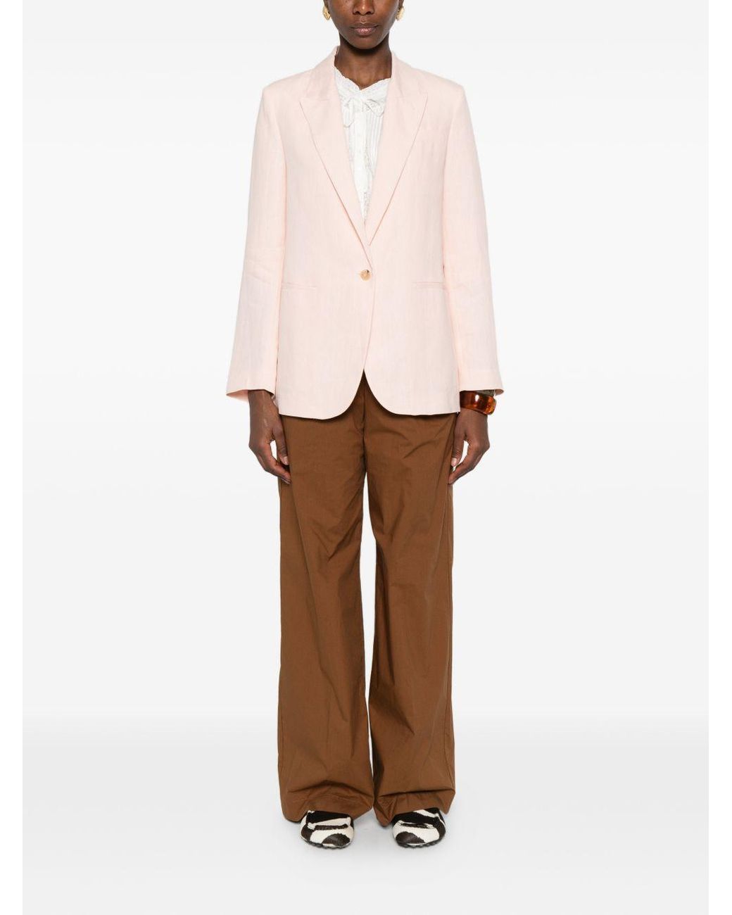 Forte_forte Pink Linen Single-Breasted Jacket