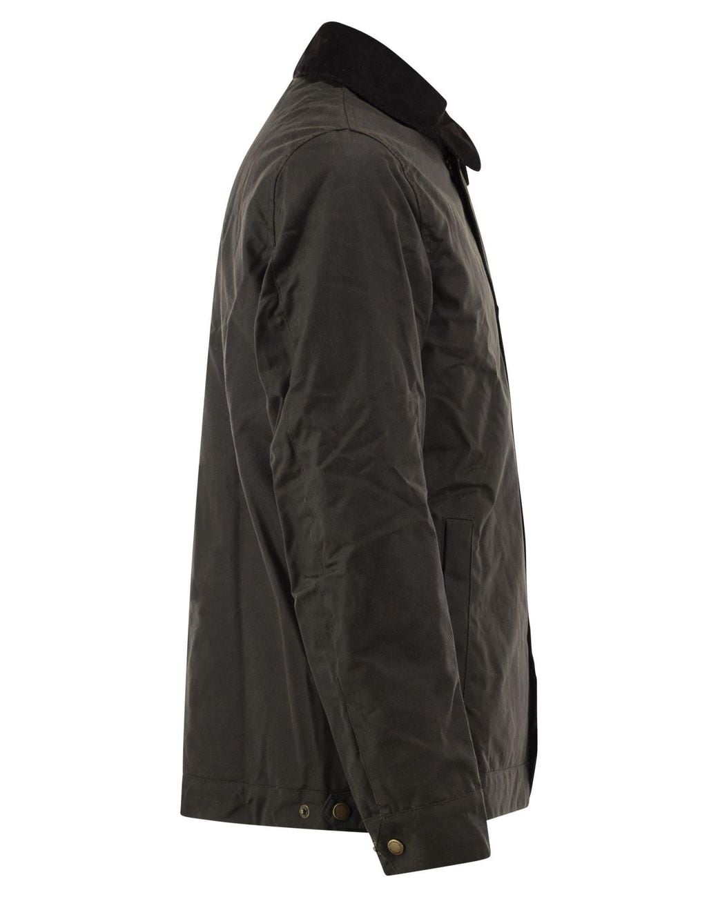 Barbour Black Workers Waxed Cotton Jacket With Padding