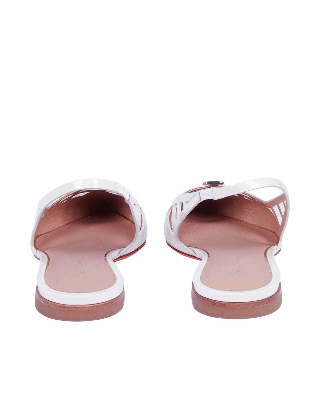 Santoni White Stella Flat Vhdi80