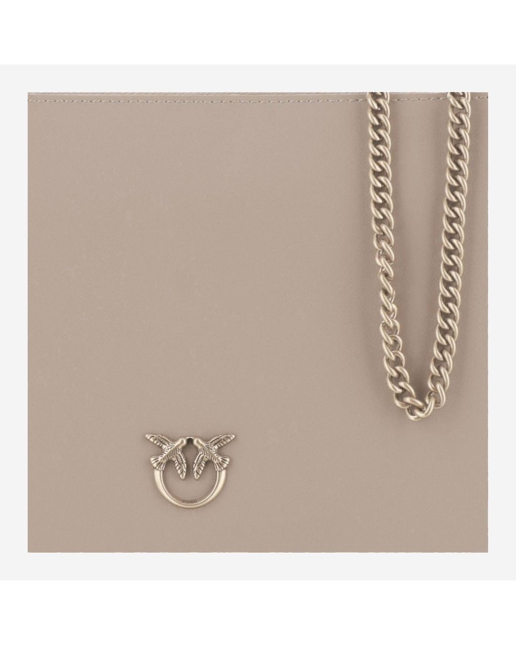 Pinko Natural Leather Shoulder Bag With Logo