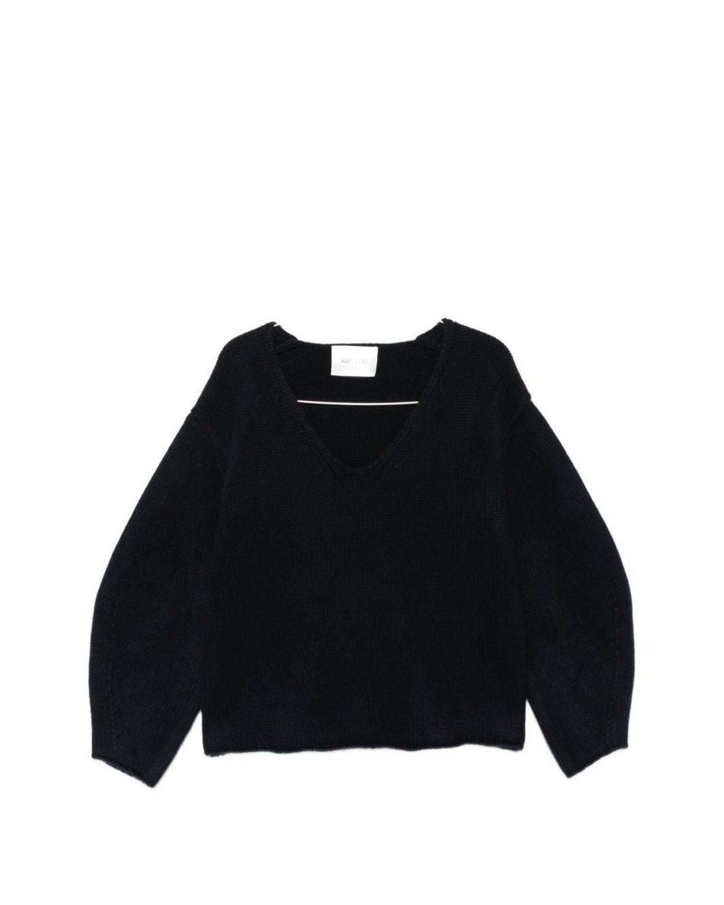 Soft Goat Black Cashmere V-Necked Sweater
