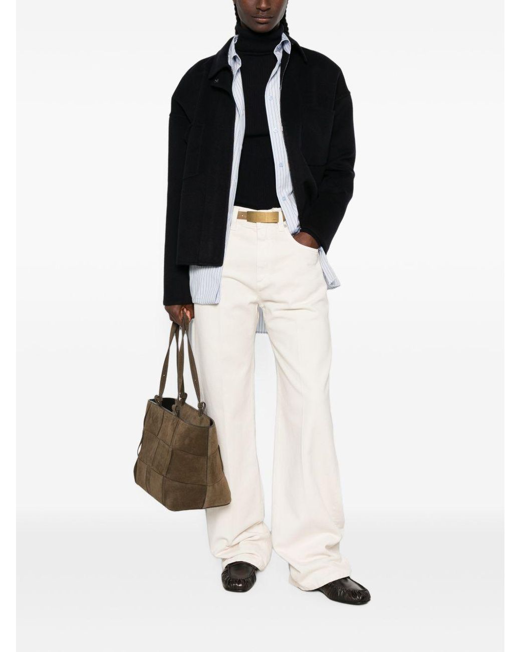 Fabiana Filippi Black Wool Turtle Neck Sweater