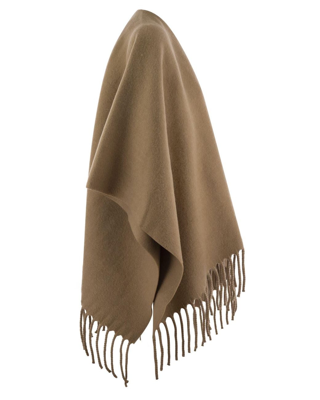 Fabiana Filippi Brown Wool Fringed Cape