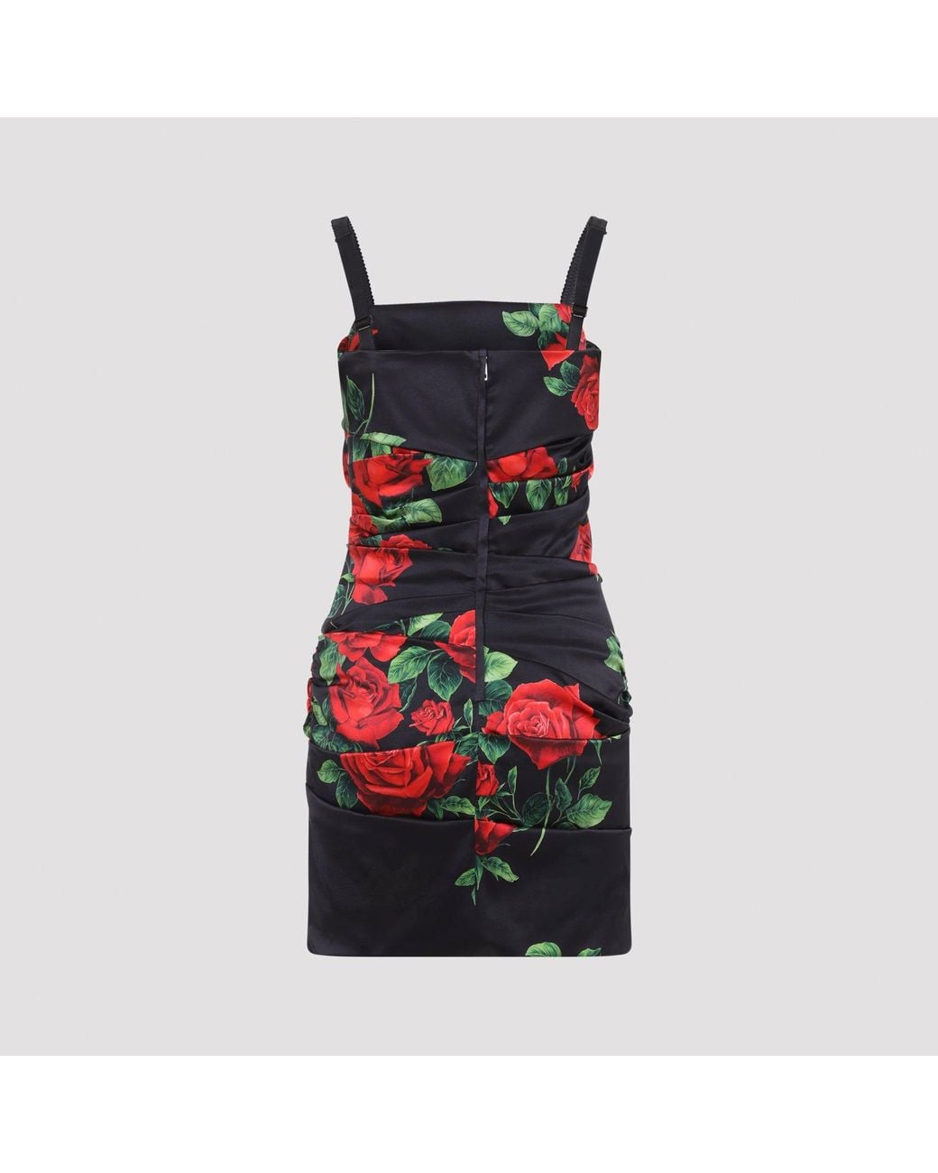 Dolce & Gabbana Red Dolce & Gabbana Rose Rosse Nero Mini Dress