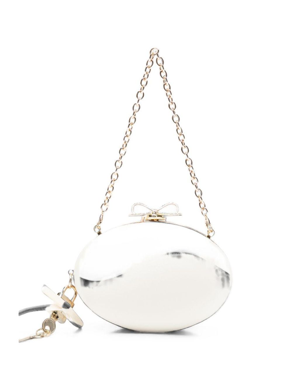 Self-Portrait White Satin Clutch
