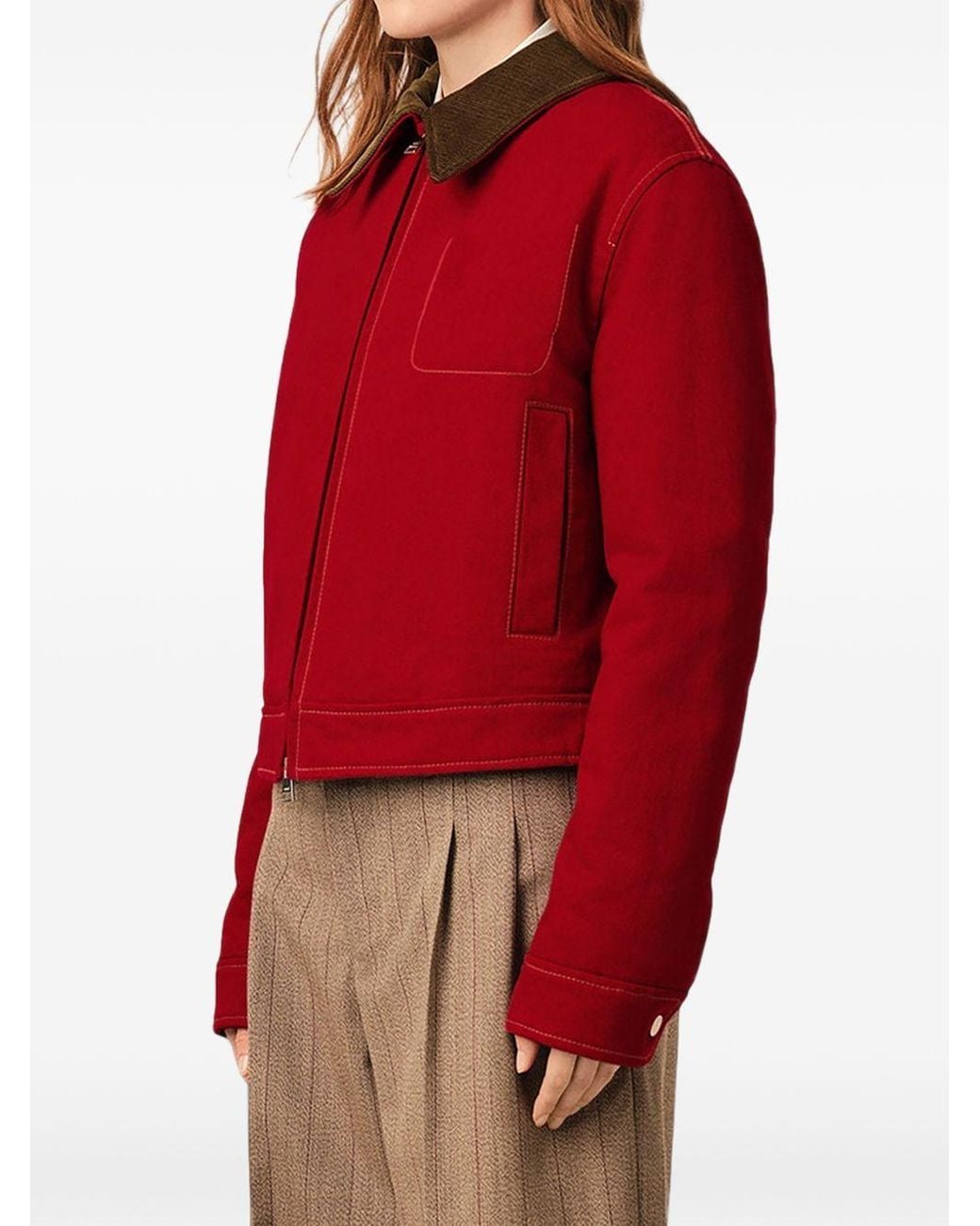 AMI Red Denim Cotton Jacket