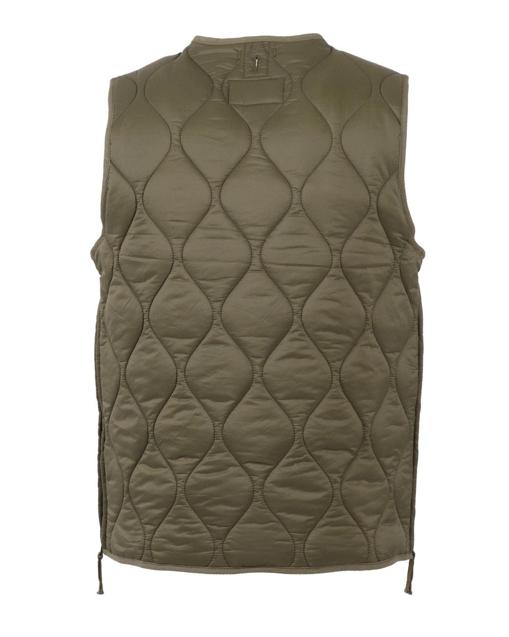 Sebago Green Quilted Gilet With Front Zipper Closure