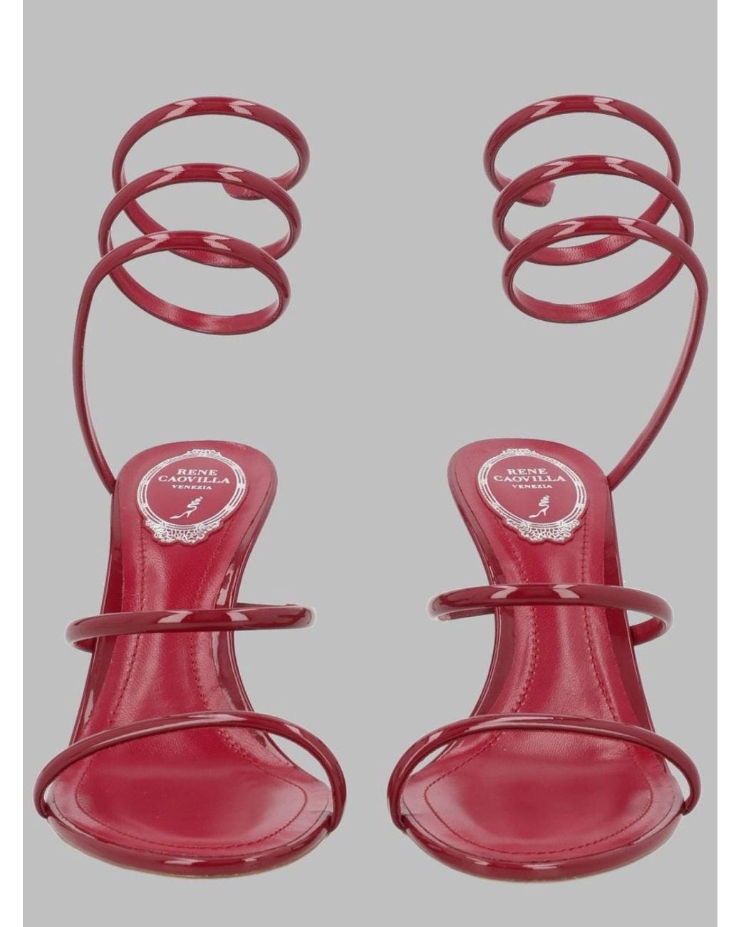 Rene Caovilla Red Rene Caovilla Cleo Sandals With 8 Cm Heel