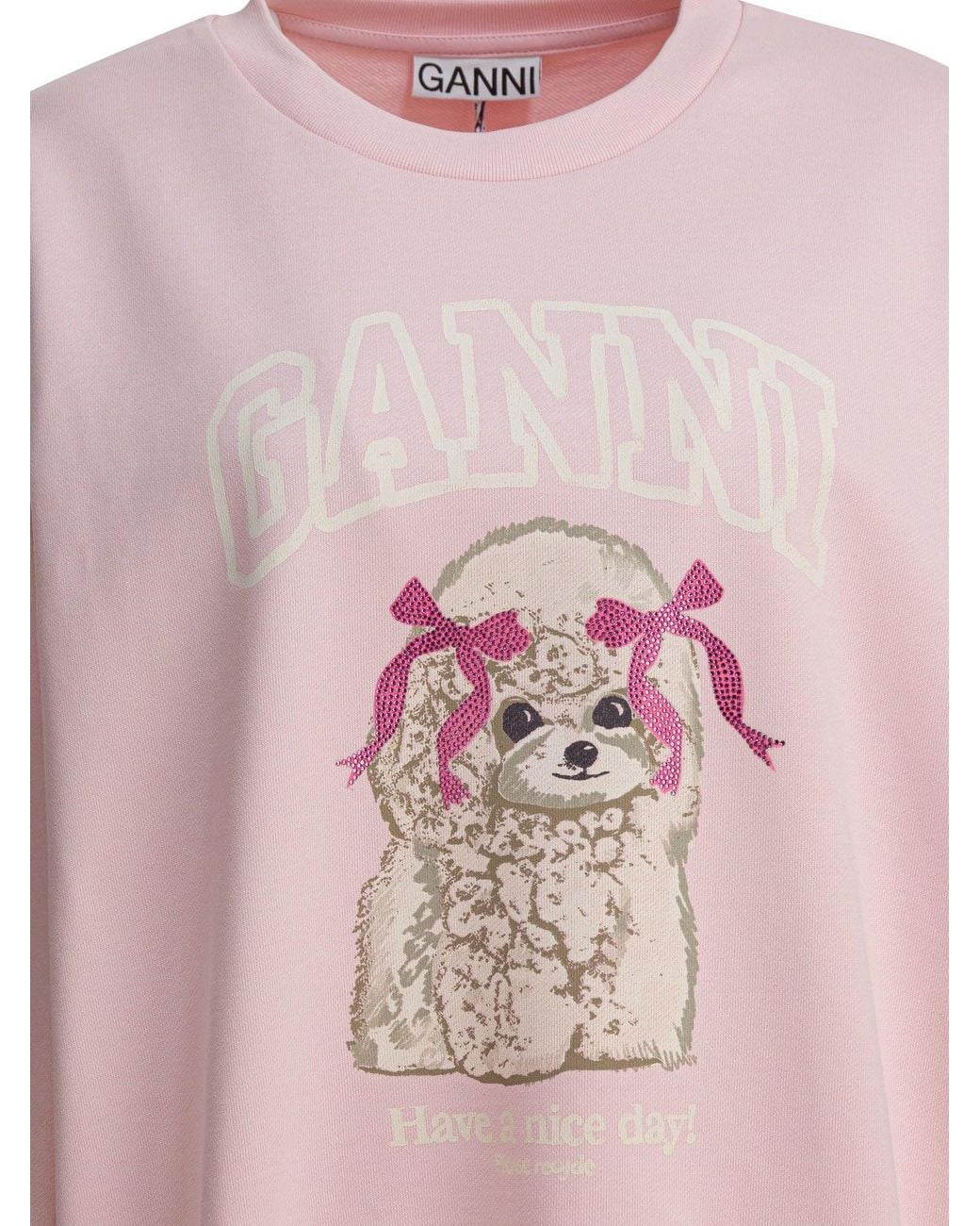 Ganni Pink "Puddle" Crewneck Sweatshirt