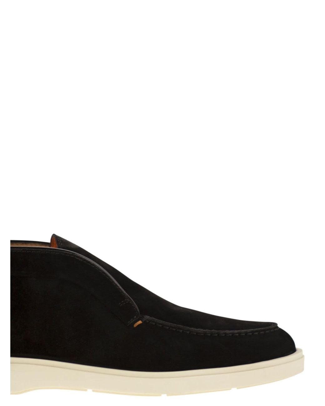 Santoni Black Suede Desert Boot for men