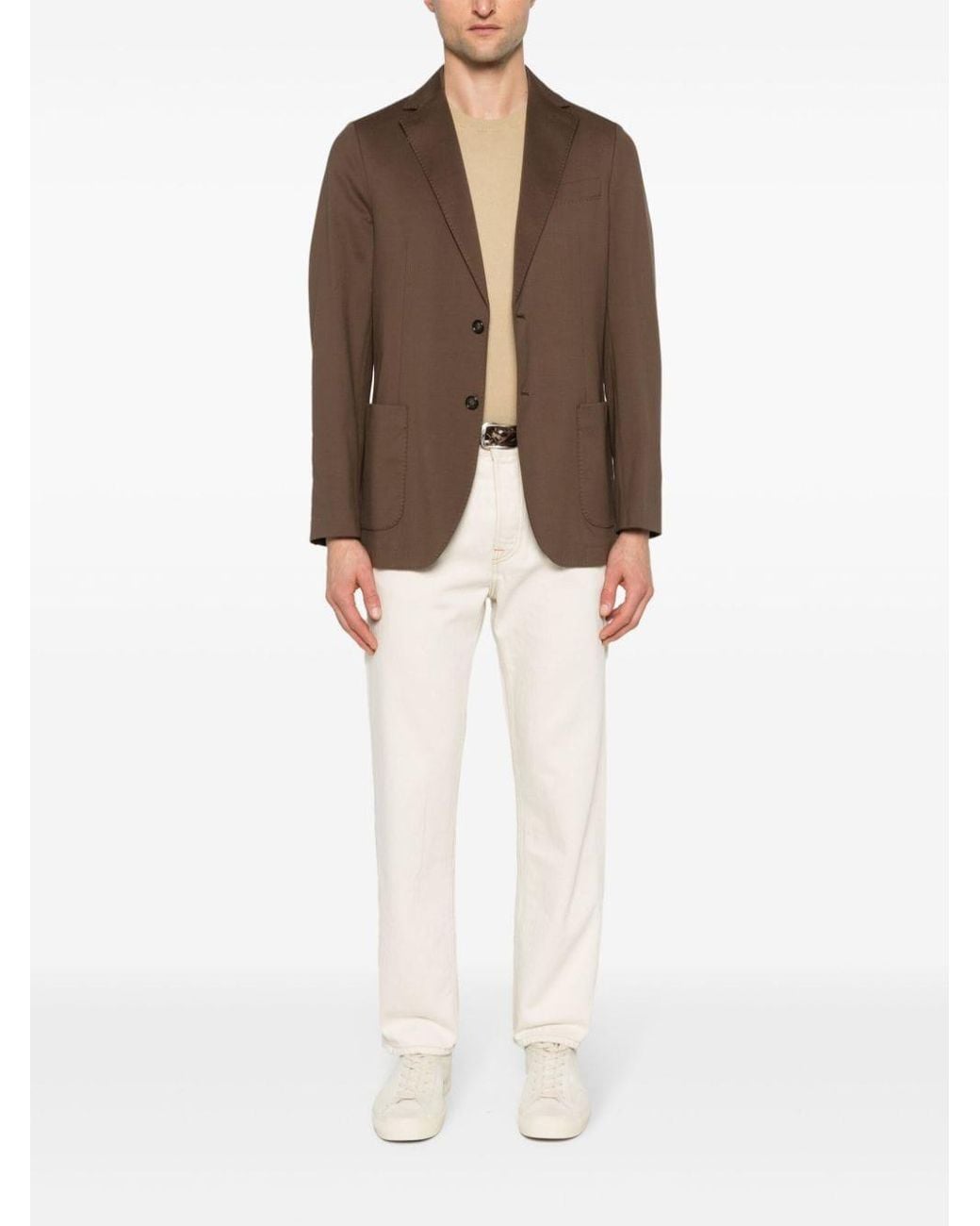 Circolo 1901 Brown Single-Breasted Pique Jacket for men