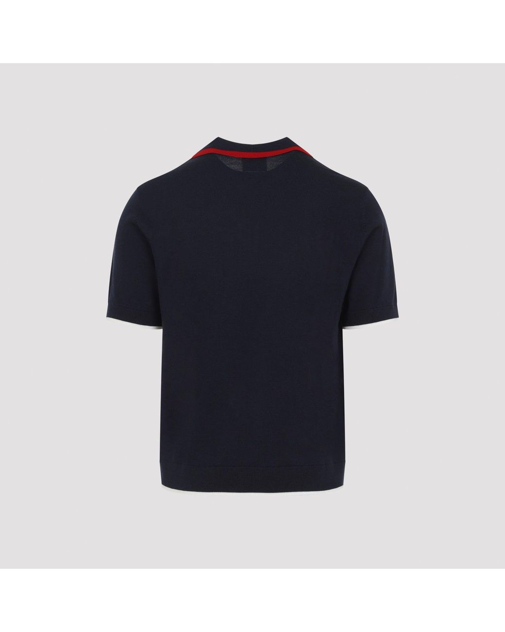Casablanca Blue Short-Sleeve Knitted Track Polo