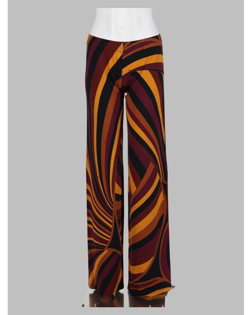 Emilio Pucci Red Italian Viscose Blend Stretch Trousers For