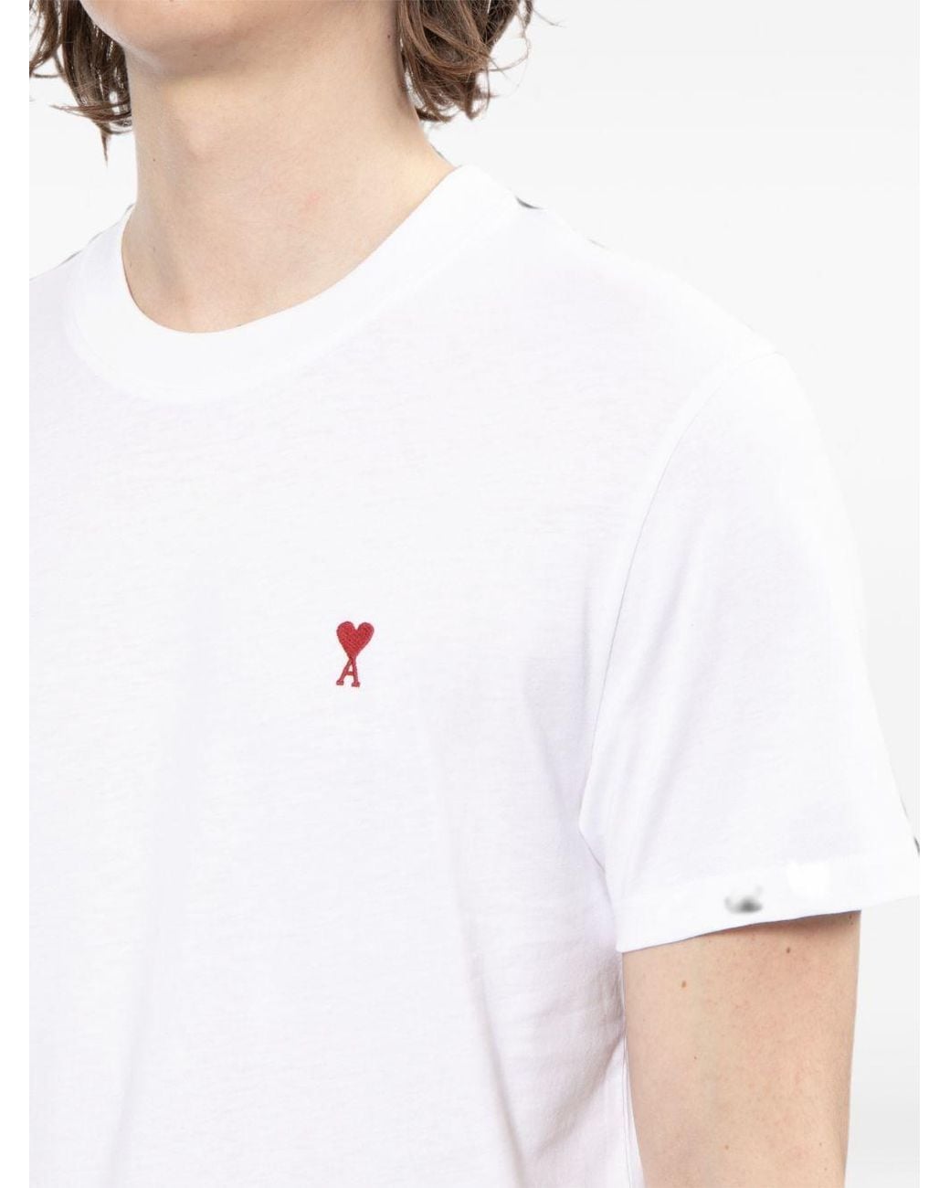 AMI White Ami De Coeur Cotton T Shirt