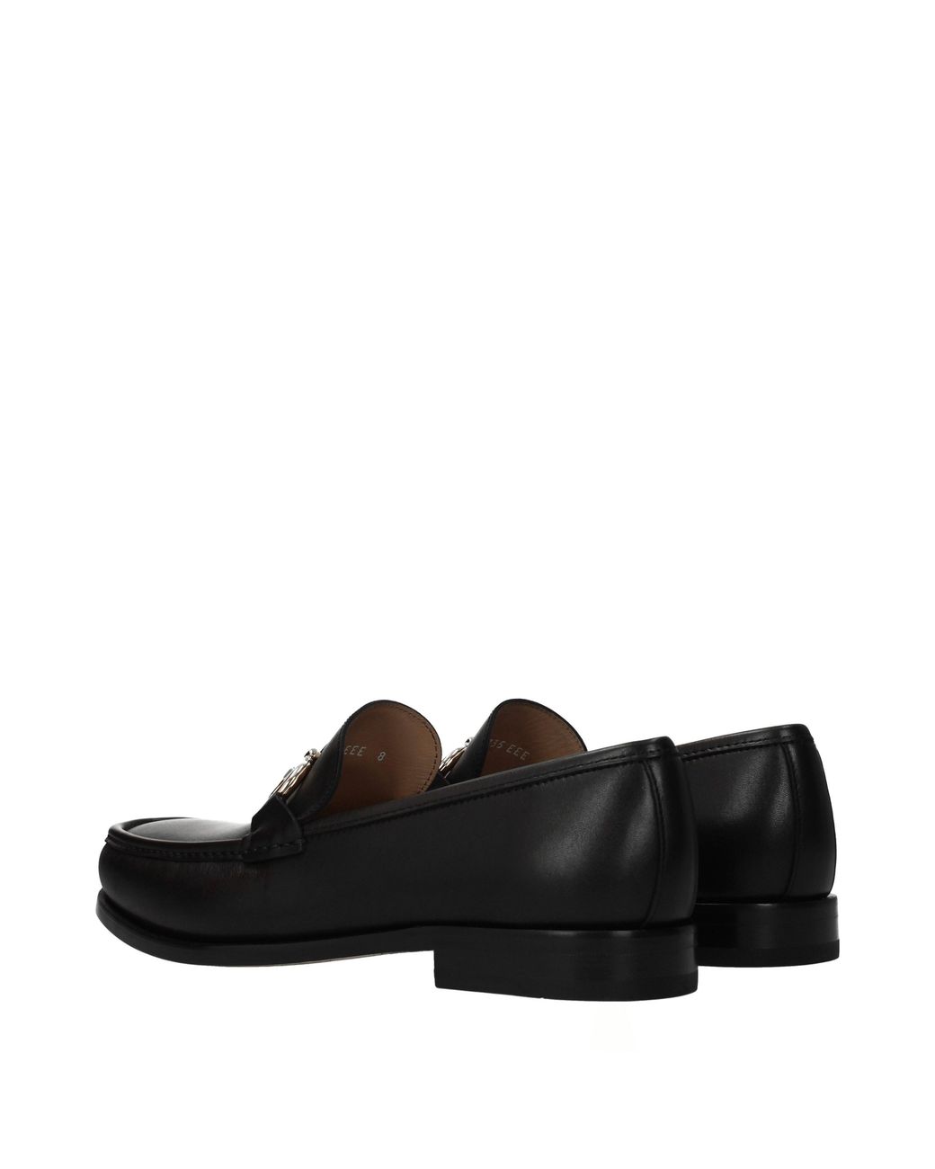 Ferragamo Black Rolo Moccasins Leather