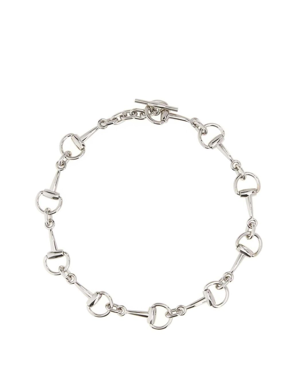 Gucci Metallic Metal Horsebit Necklace