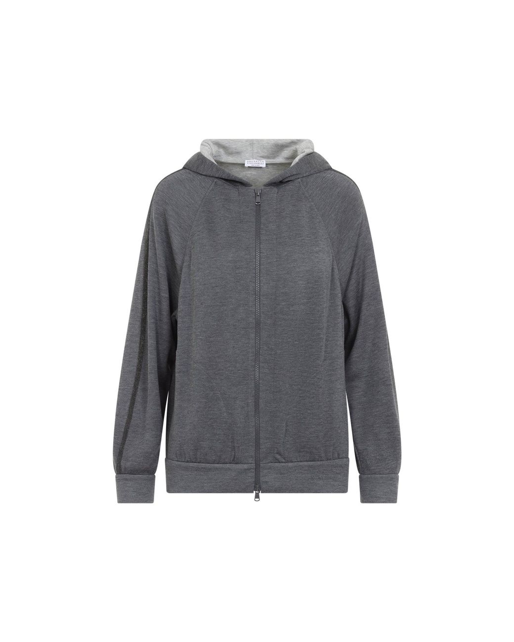 Brunello Cucinelli Gray Full Zip Monile Sweatshirt