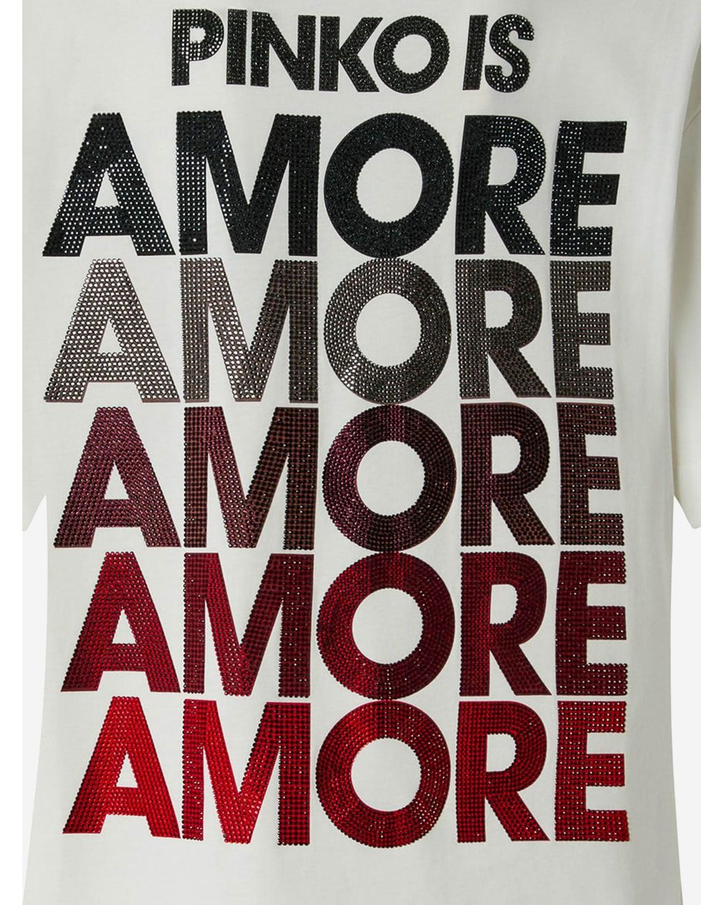 Pinko White T Shirt With Amore Lettering