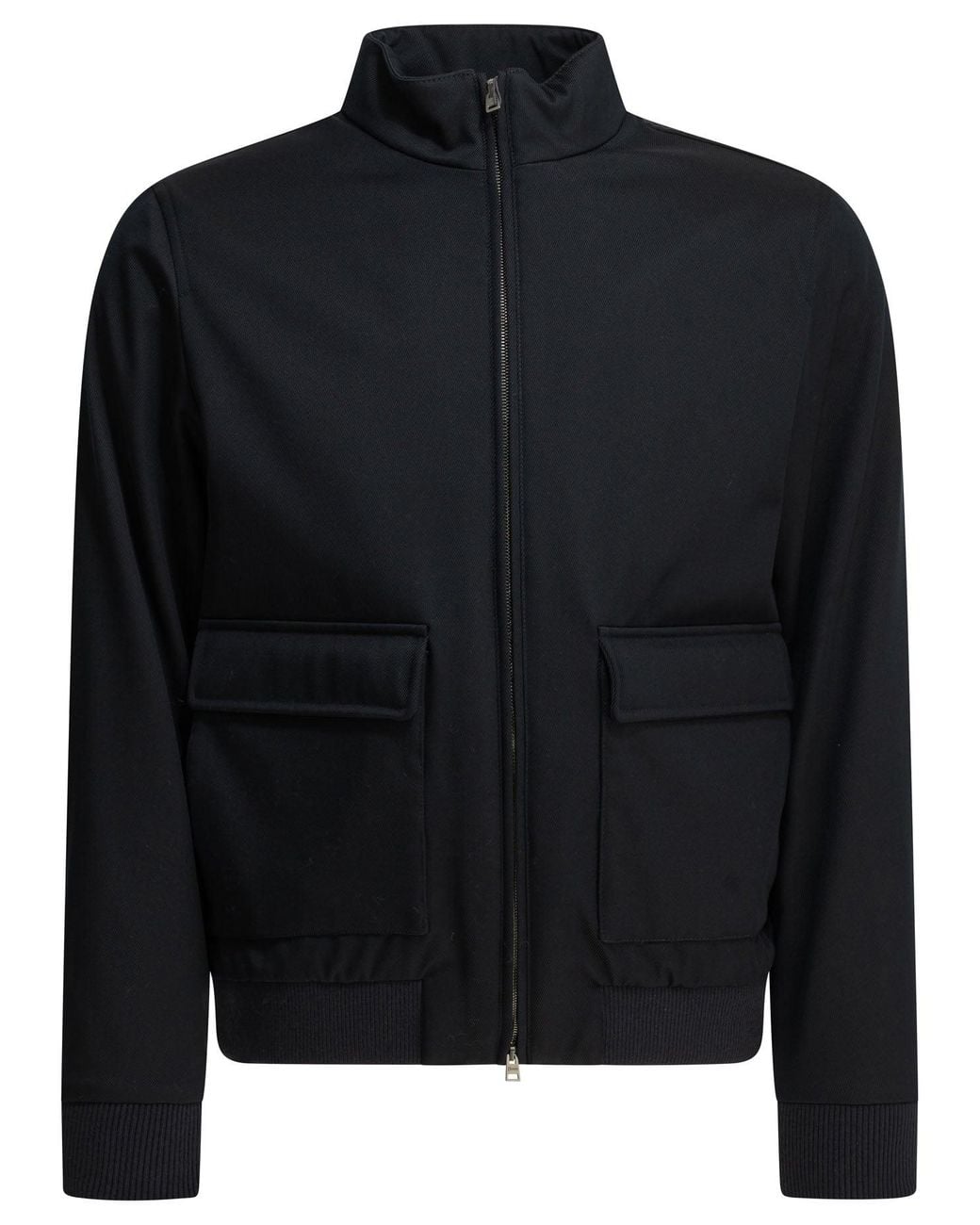 Herno Black "3 Layers Wool Storm" Bomber Jacket