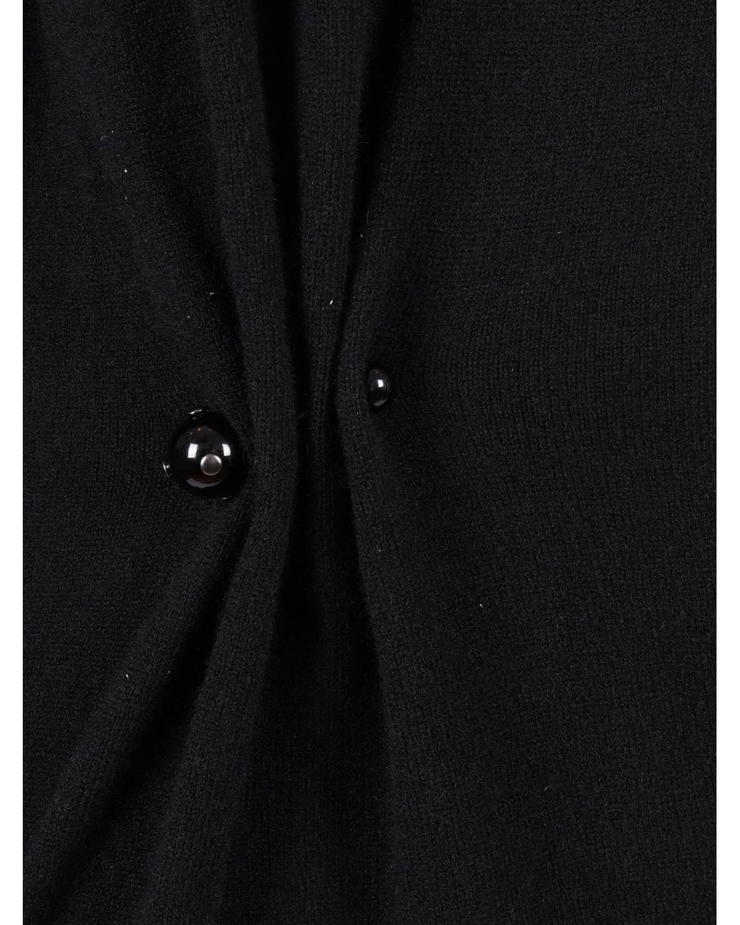 Alberta Ferretti Black Cashmere Knit Sweater With Twist Detail And Decorative Buttons