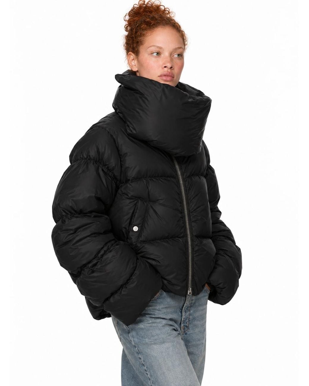 Rick Owens Trechterhals in het Black